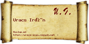 Uracs Irén névjegykártya